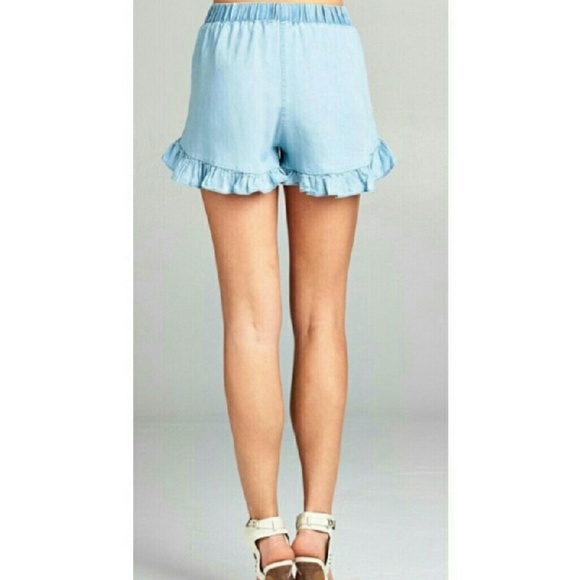 Tencel Ruffle Hem Shorts - Picture 3 of 3